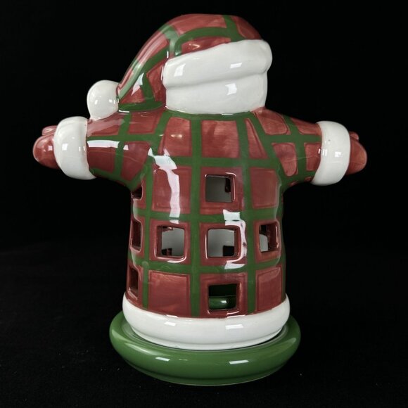 Mikasa Santa Tea Light Votive Candle Holder Oil Top Christmas Red Ceramic 6" - Picture 5 of 12